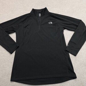 The North Face Sweater Large Black Solid 1/4 Zip Pullover Base Layer